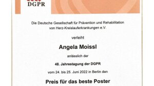 Posterpreis der DGPR von Angela P. Moissl 2022