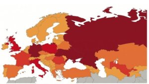 Ernährungsbdeingte Todesfälle durch Herz-Kreislauf-Erkrankungen in der WHO Europaregion im Jahr 2016.